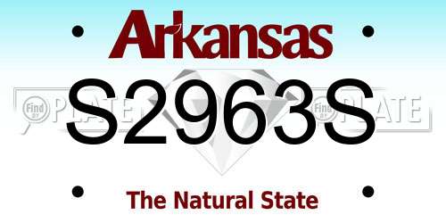 S2963S Arkansas License Plate