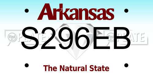 S296EB Arkansas License Plate