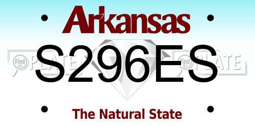 S296ES Arkansas License Plate