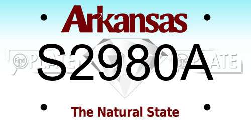 S2980A Arkansas License Plate