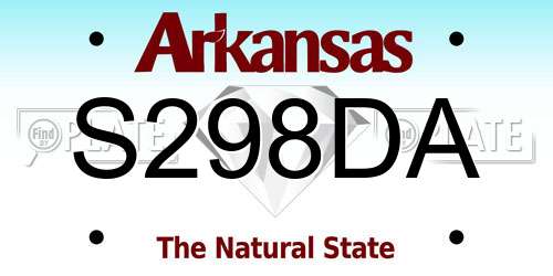 S298DA Arkansas License Plate