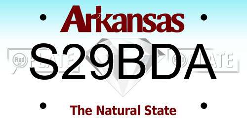 S29BDA Arkansas License Plate