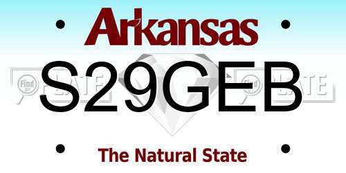 S29GEB Arkansas License Plate