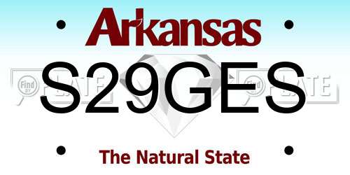 S29GES Arkansas License Plate