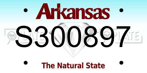 S300897 Arkansas License Plate