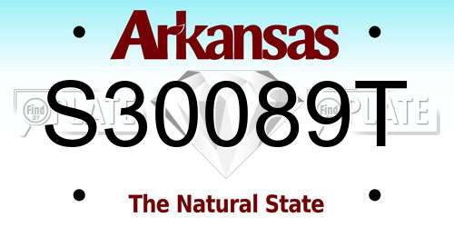 S30089T Arkansas License Plate