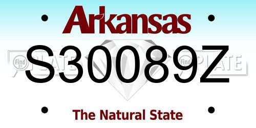 S30089Z Arkansas License Plate
