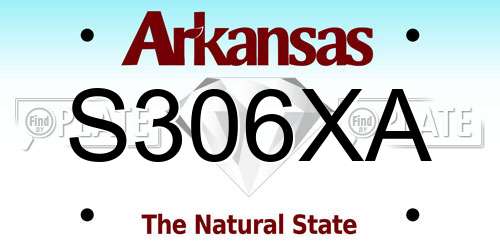 S306XA Arkansas License Plate
