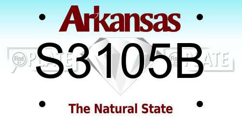 S3105B Arkansas License Plate