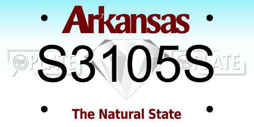 S3105S Arkansas License Plate