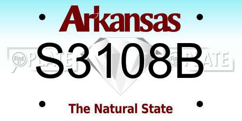S3108B Arkansas License Plate
