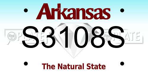 S3108S Arkansas License Plate