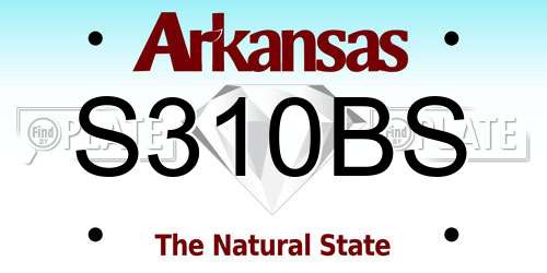 S310BS Arkansas License Plate