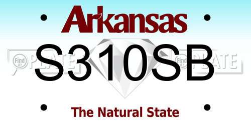 S310SB Arkansas License Plate