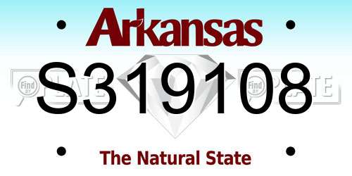 S319108 Arkansas License Plate