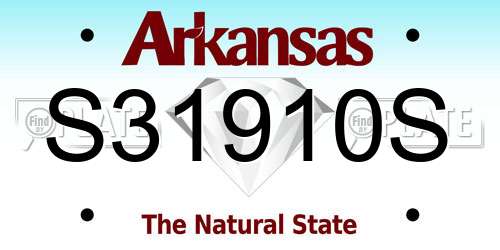 S31910S Arkansas License Plate