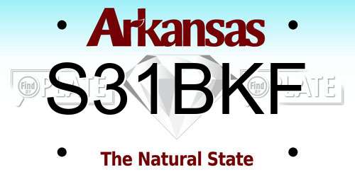 S31BKF Arkansas License Plate