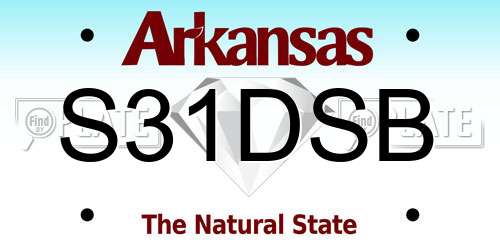 S31DSB Arkansas License Plate