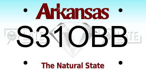 S31OBB Arkansas License Plate