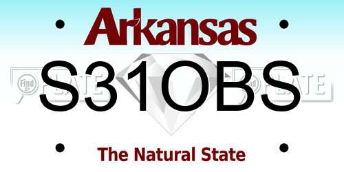 S31OBS Arkansas License Plate