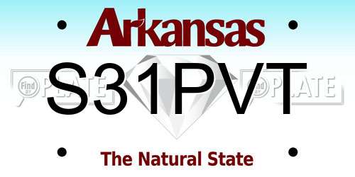 S31PVT Arkansas License Plate