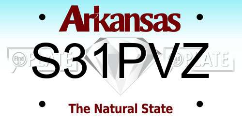 S31PVZ Arkansas License Plate