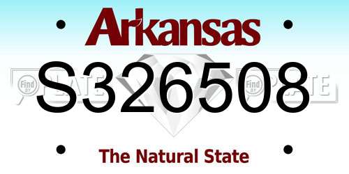 S326508 Arkansas License Plate