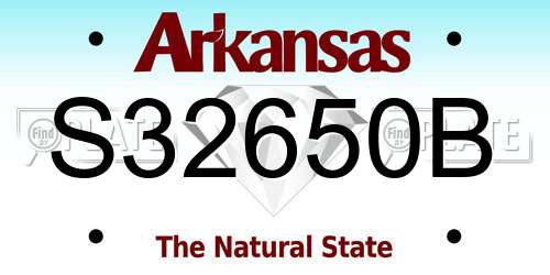 S32650B Arkansas License Plate