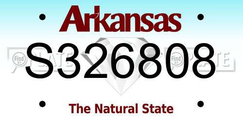 S326808 Arkansas License Plate