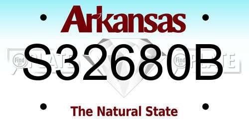 S32680B Arkansas License Plate