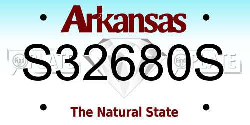 S32680S Arkansas License Plate