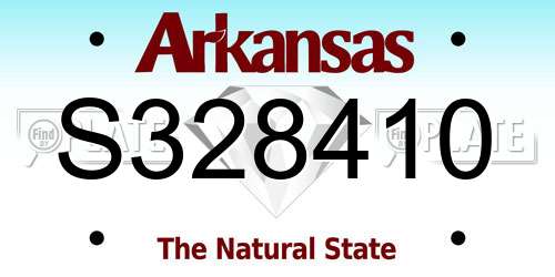 S328410 Arkansas License Plate