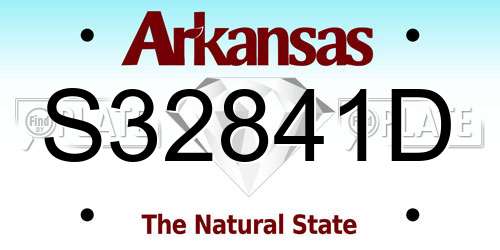 S32841D Arkansas License Plate