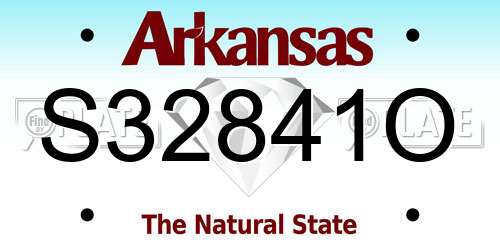 S32841O Arkansas License Plate