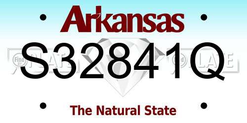 S32841Q Arkansas License Plate
