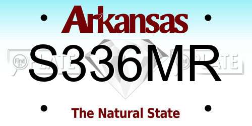 S336MR Arkansas License Plate