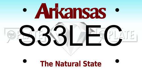 S33LEC Arkansas License Plate