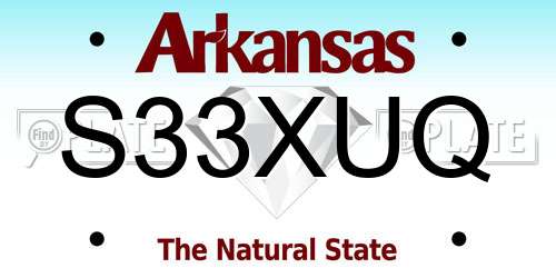 S33XUQ Arkansas License Plate