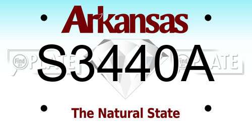 S3440A Arkansas License Plate