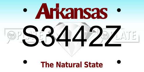 S3442Z Arkansas License Plate