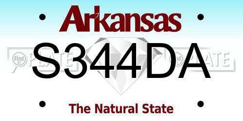 S344DA Arkansas License Plate