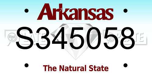 S345058 Arkansas License Plate