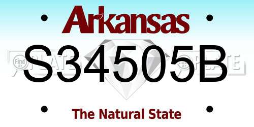 S34505B Arkansas License Plate