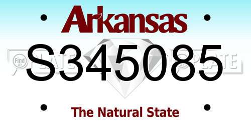 S345085 Arkansas License Plate