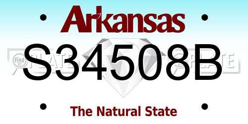 S34508B Arkansas License Plate