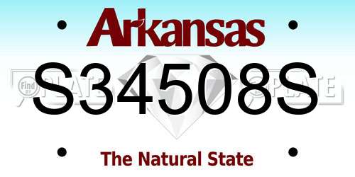 S34508S Arkansas License Plate