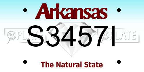 S3457I Arkansas License Plate