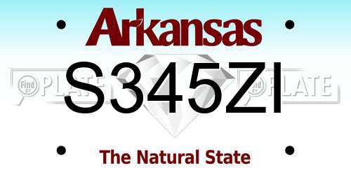S345ZI Arkansas License Plate