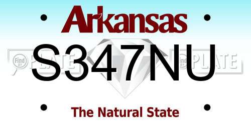 S347NU Arkansas License Plate