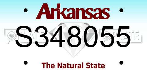 S348055 Arkansas License Plate